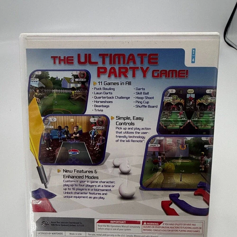 Game Party 2 Wii (Nintendo Wii, 2008) Warner Bros. Complete W/ Manual